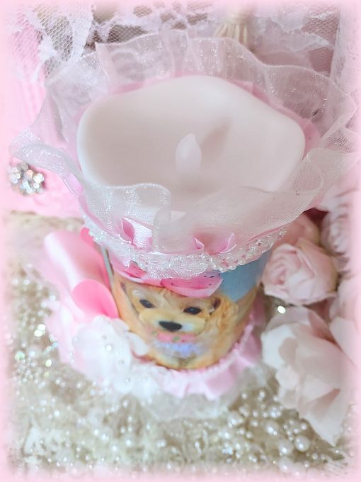 BOGO Pink Rose Pet Remembrance LED Candle...Free Shipping