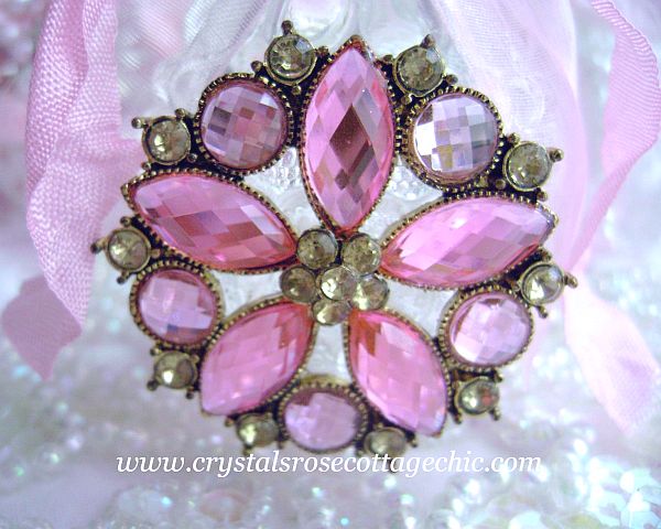 Pink Vintage Bejeweled Perfume Bottle