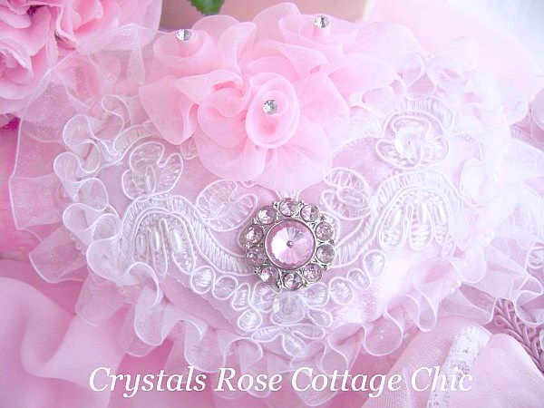 Pink Rhinestone Romantic Heart Sachet