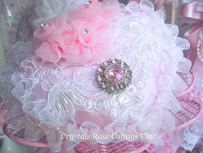 Pink Rhinestone Romantic Heart Sachet