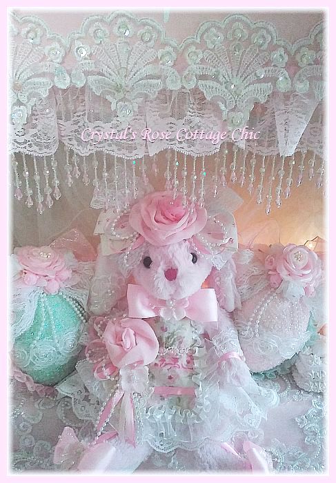 Sweet Pink Shabby Chic Bunny