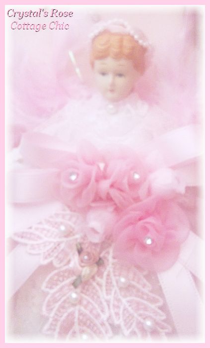 Shabby Chic Pink Angel Ornament