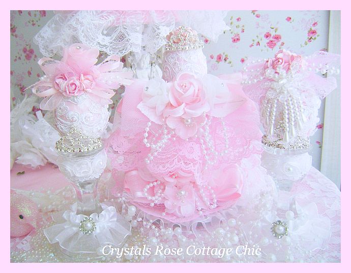 Rhinestone Crown Egg with Romantic Egg Stand
