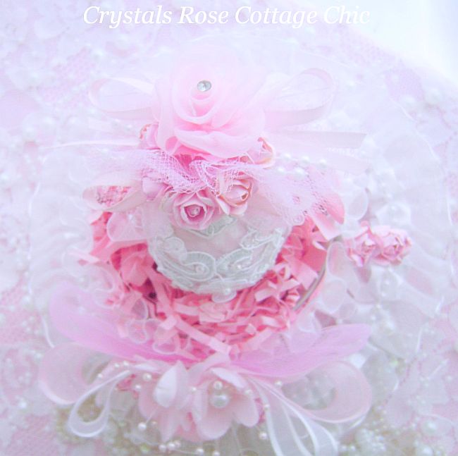 Shabby Lace Pink Rose Egg