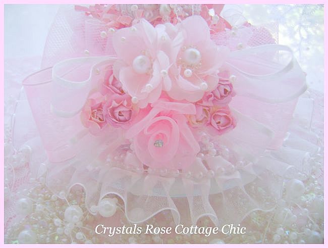 Shabby Lace Rose Teacup Egg Nest