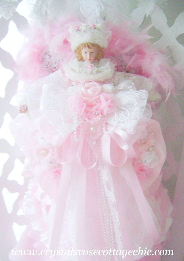 Romantic Pink Rose Angel Size Large