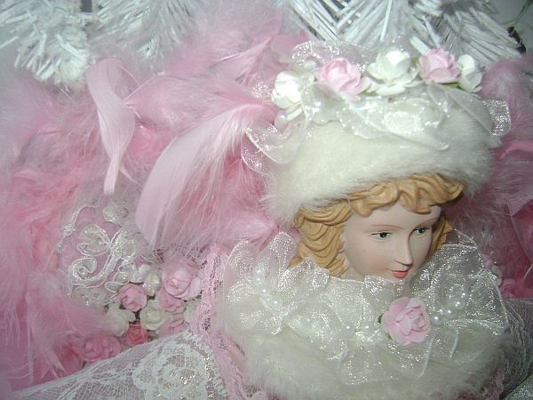 Romantic Pink Rose Angel Size Large