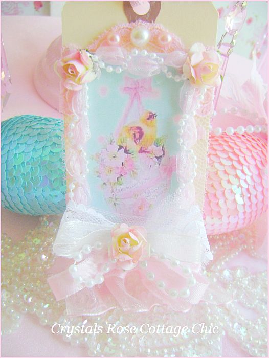 Shabby Chic Set of Vintage Easter Tags