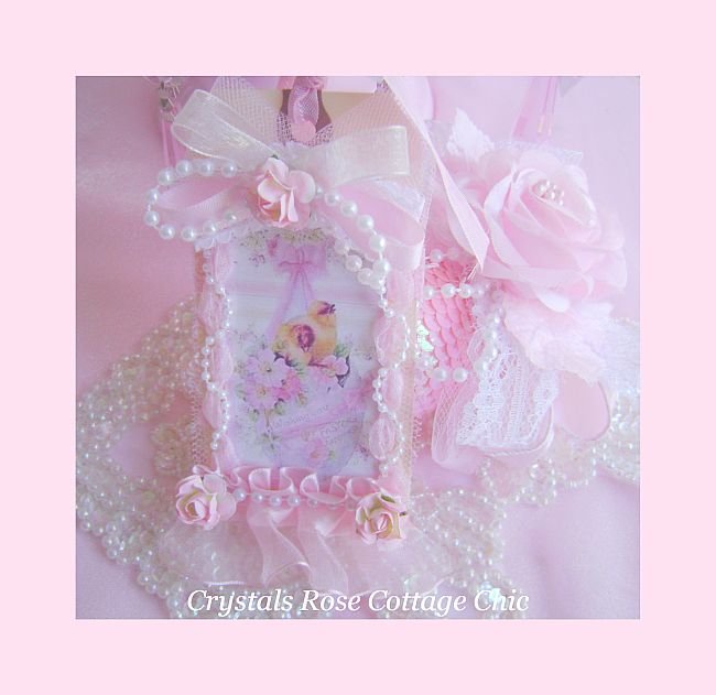 Shabby Pink Chic Easter Tag