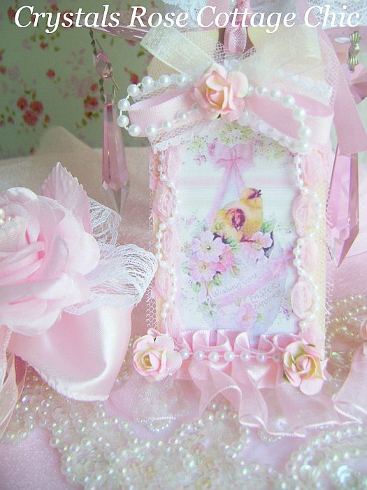 Shabby Pink Chic Easter Tag