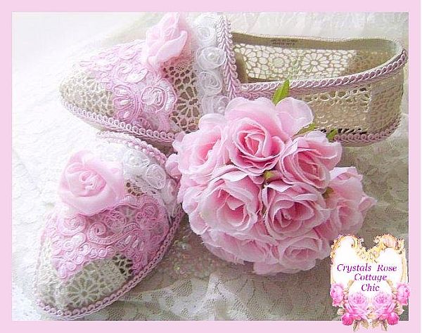 Shabby Chic Pink Princess Rose Couture Toms