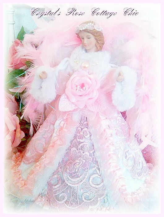Victorian Pink Lace Angel Tree Topper