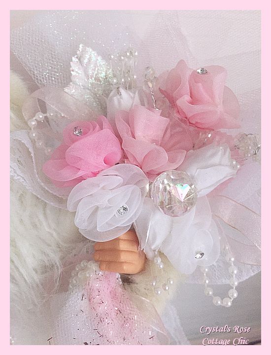 Pink and White Sparkles Santa