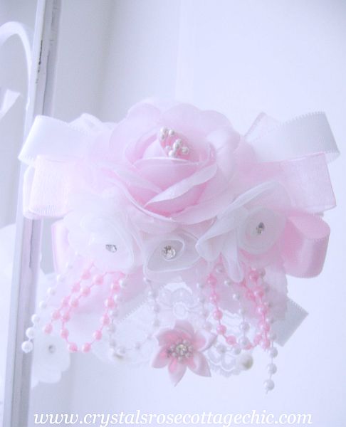 Romantic Rose Pink and White Ornament