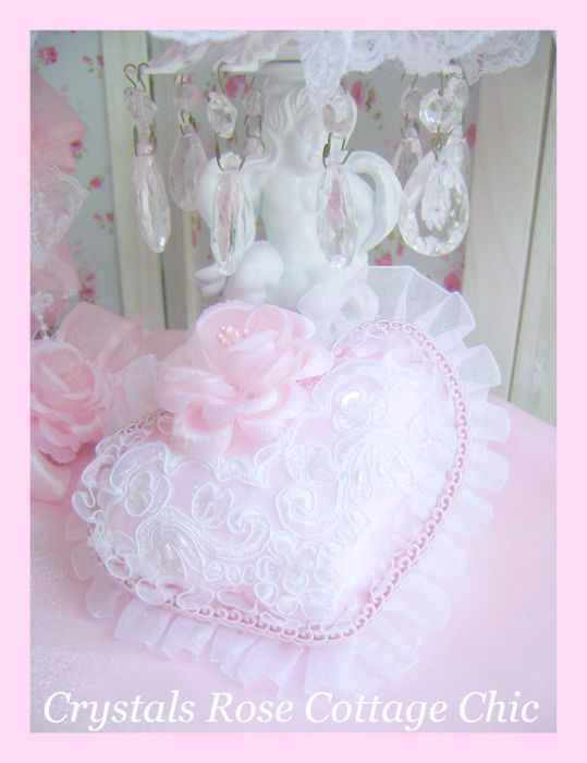 Romantique Victorian Pink Satin Heart