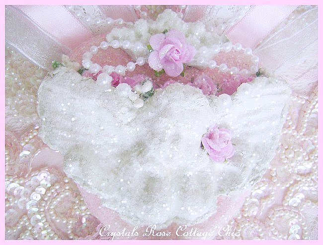 Romantic Crystal Glitter Frost Cherub Heart 2