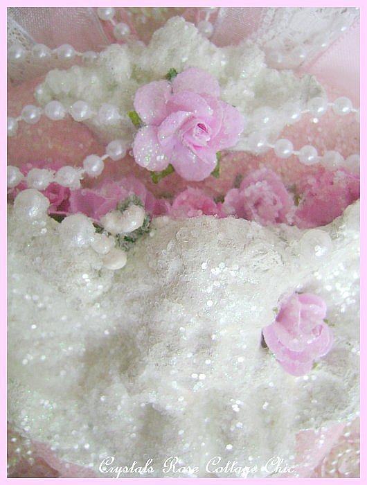 Romantic Crystal Glitter Frost Cherub Heart 2