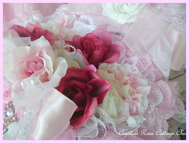Shabby Pink & Wine Rose Decorative Box