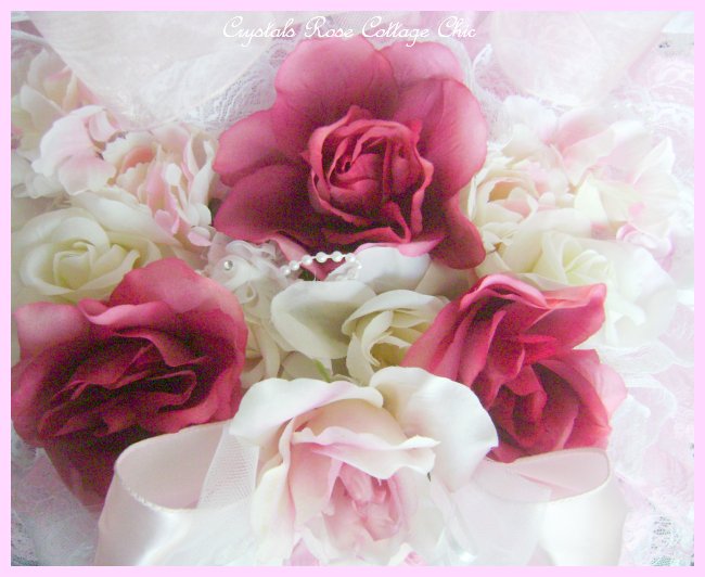 Shabby Pink & Wine Rose Decorative Box