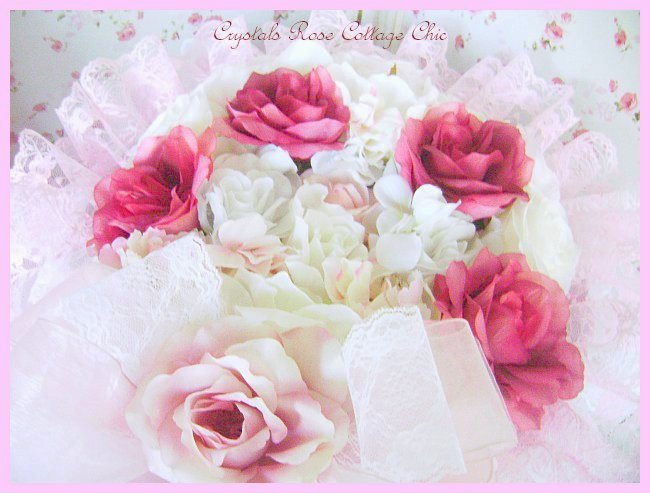 Shabby Pink & Wine Rose Hat Box