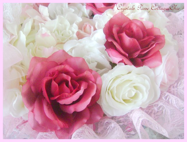 Shabby Pink & Wine Rose Hat Box
