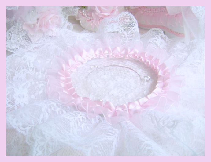 Shabby Pink Princess Crown and Glass Stand