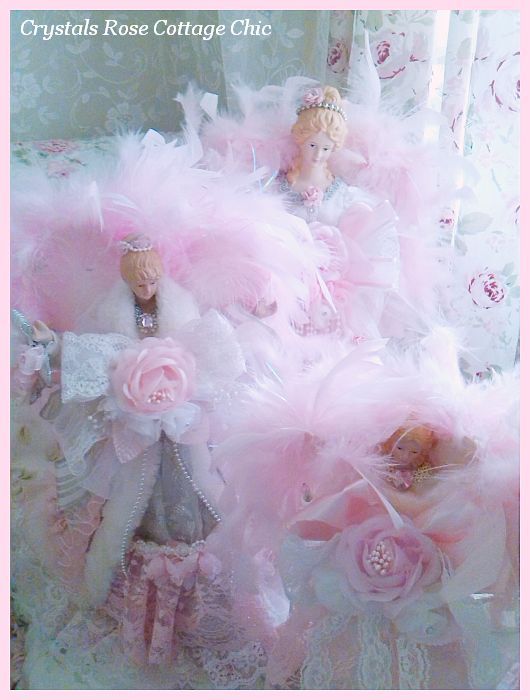 Sweet Shabby Pink Angel Tree Topper
