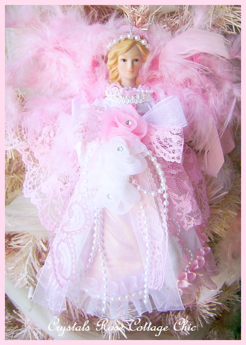 Shabby Pink Angel Mini Tree Topper