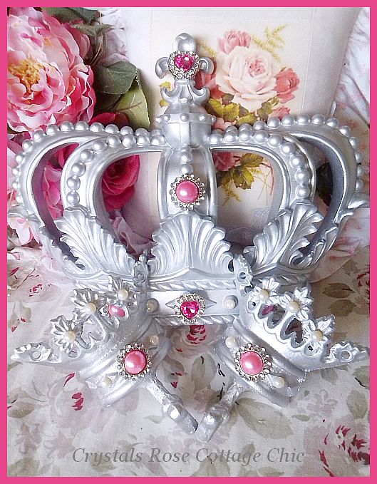 Silver Fleur de Lis Bed Crown Set , Embellishment Choices