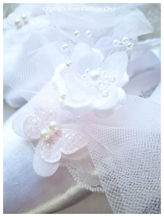 wwhite Pointe Shoes Pink Butterlies Bows Flowers