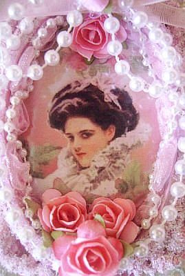 Victorian Lady Pink Frame Ornament