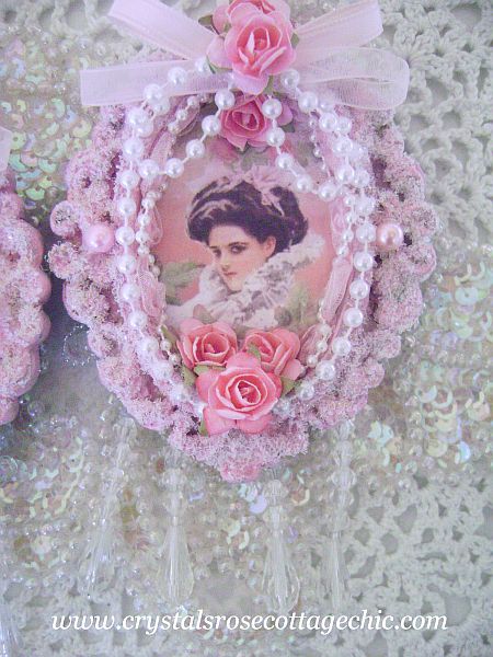 Victorian Lady Pink Frame Ornament