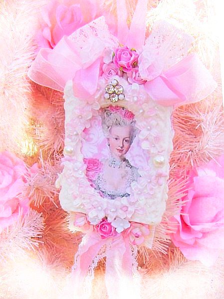 French Chic, Pink Roses and Pearls Vintage Marie Tag
