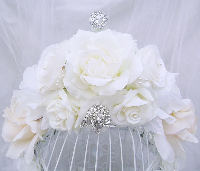 Beautiful Bejeweled Bridal Bird Cage