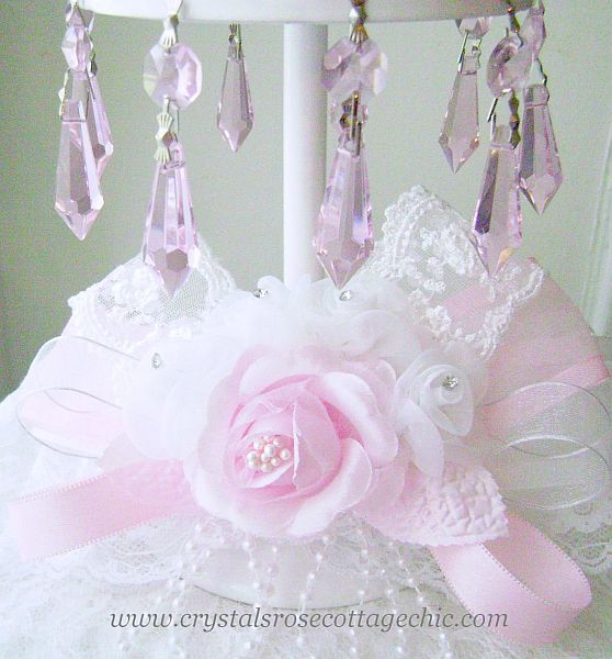 White Cupcake Stand  with Pink Crystals